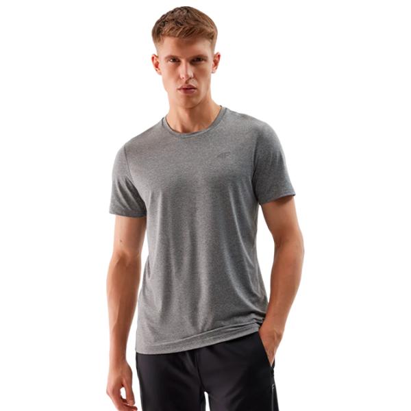 Tricou pentru bărbați 4F 4FWSS24TFTSM599 100% bumbac/ Gray photo 3