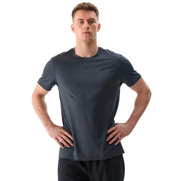 Tricou pentru bărbați 4F 4FWSS24TFTSM599 90% poliester/ Black photo 2