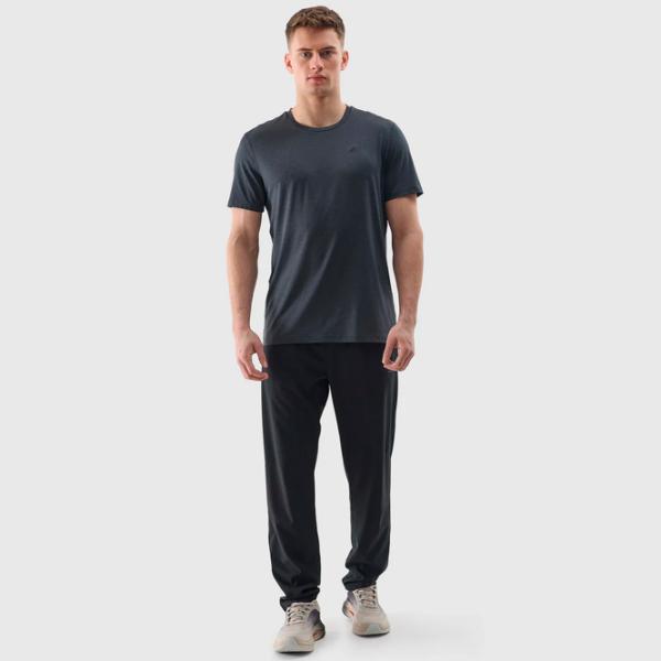 Tricou pentru bărbați 4F 4FWSS24TFTSM599 90% poliester/ Black photo 4