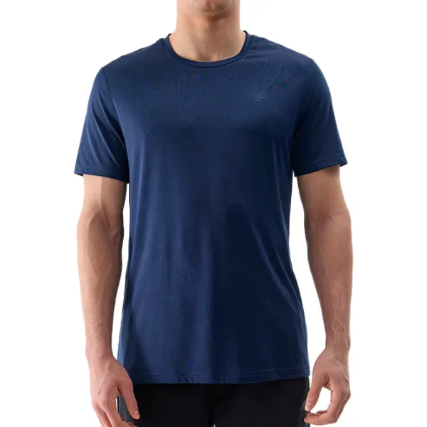 Tricou pentru bărbați 4F 4FWSS24TFTSM599 90% poliester/ Navy photo 2