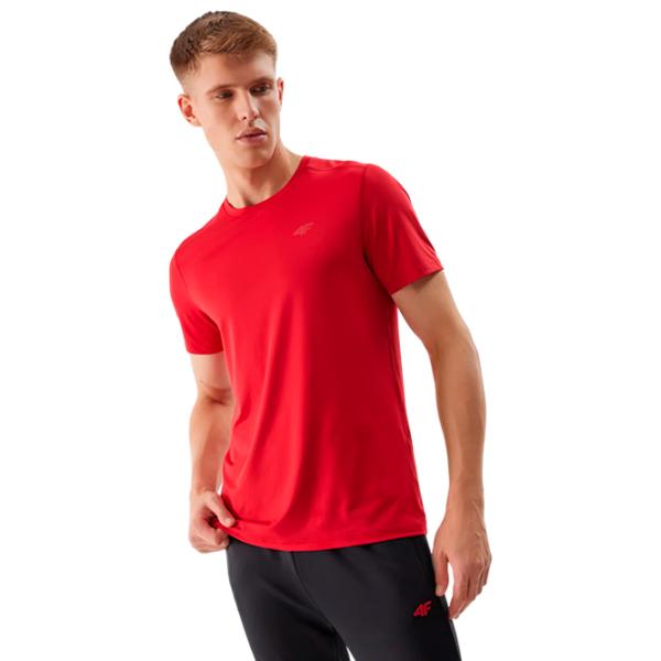 Tricou pentru bărbați 4F 4FWSS24TFTSM598 90% poliester/ Red photo 3