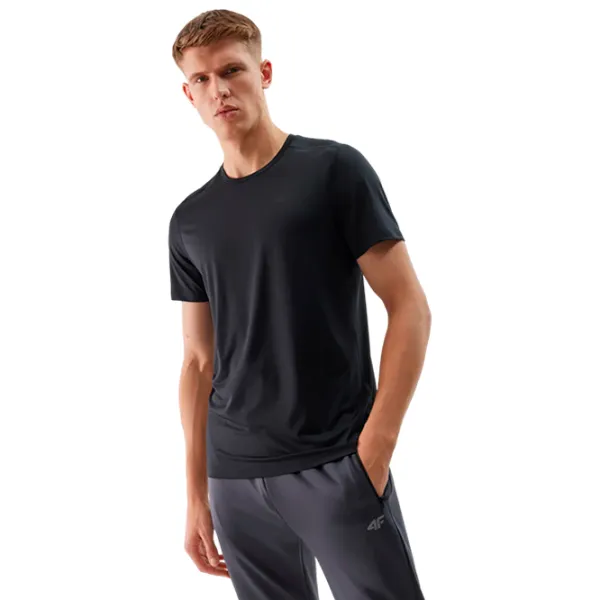 Tricou pentru bărbați 4F 4FWSS24TFTSM598 90% poliester/ Black photo 2