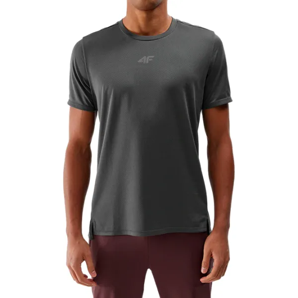 Tricou pentru bărbați 4F 4FWSS24TFTSM702 100% poliester/ Gray photo 2