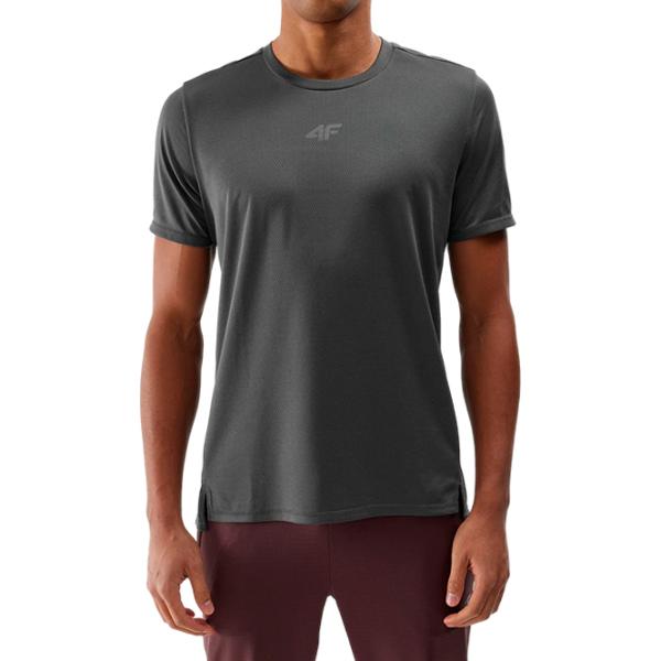 Tricou pentru bărbați 4F 4FWSS24TFTSM702 100% poliester/ Gray photo 2