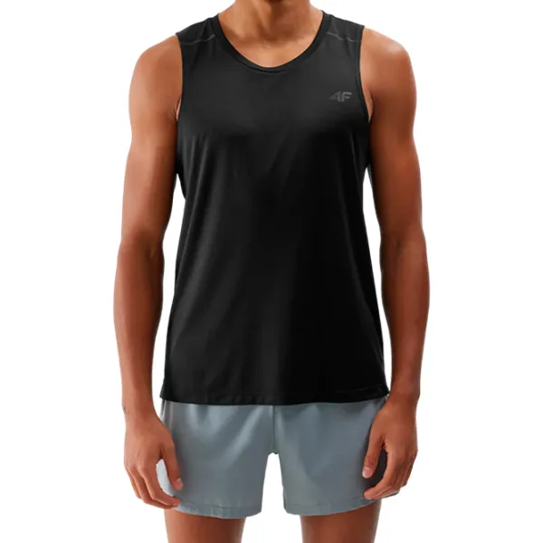 Tricou pentru bărbați 4F 4FWSS24TFTSM841 1% elastan/ Black photo 3