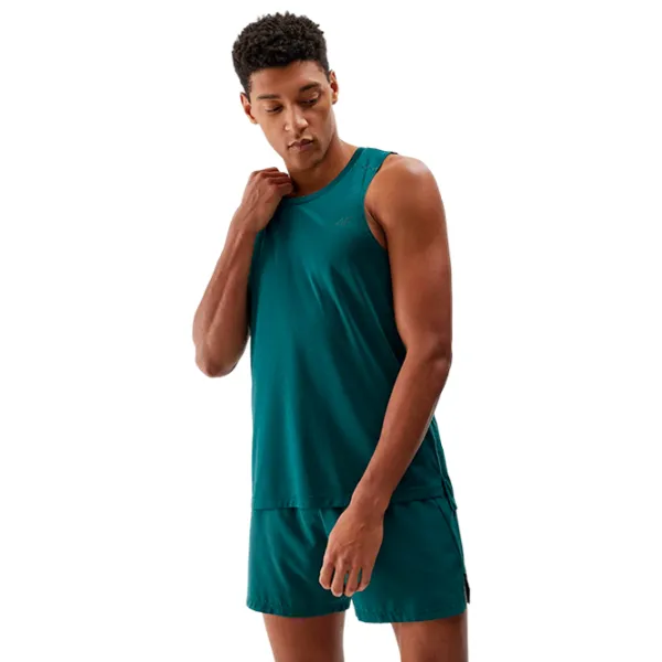 Tricou pentru bărbați 4F 4FWSS24TFTSM841 1% elastan/ Teal photo 4