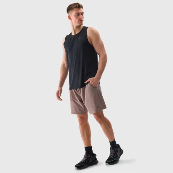 Tricou pentru bărbați 4F 4FWSS24TFTSM597 90% poliester/ Black photo 4