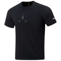 Tricou pentru bărbați Li-Ning ATST079-1B 100% poliester/ Black