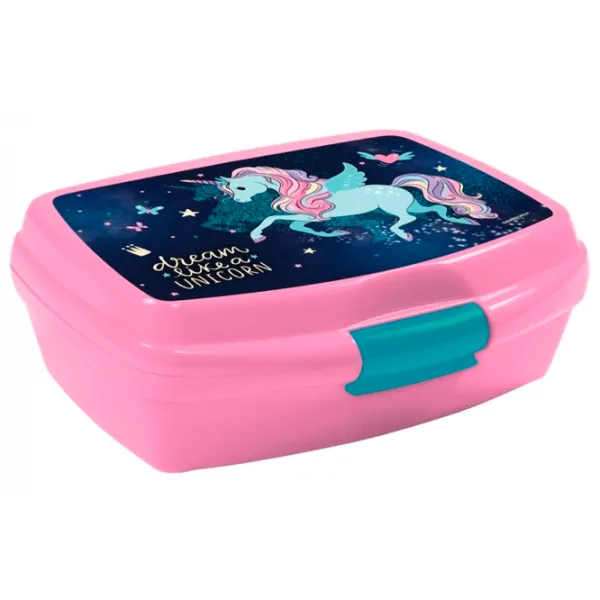 Lunch box Derform Unicorn SJR13 0.6 l/ Plastic/ Pink photo 1