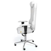 Офисное кресло Kulik System Monarch ЭКО Кожа/ White photo 4