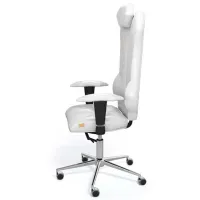 Офисное кресло Kulik System Monarch ЭКО Кожа/ White photo 5