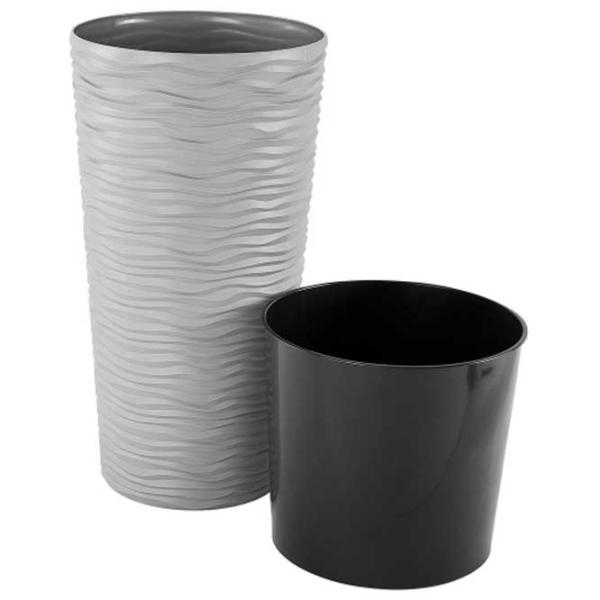 Ghiveci pentru flori Aleana Fiujin Gray/ Plastic/ Pe pervaz photo 2