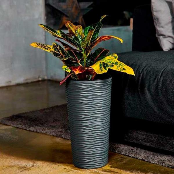 Ghiveci pentru flori Aleana Fiujin Gray/ Plastic/ Pe pervaz photo 3