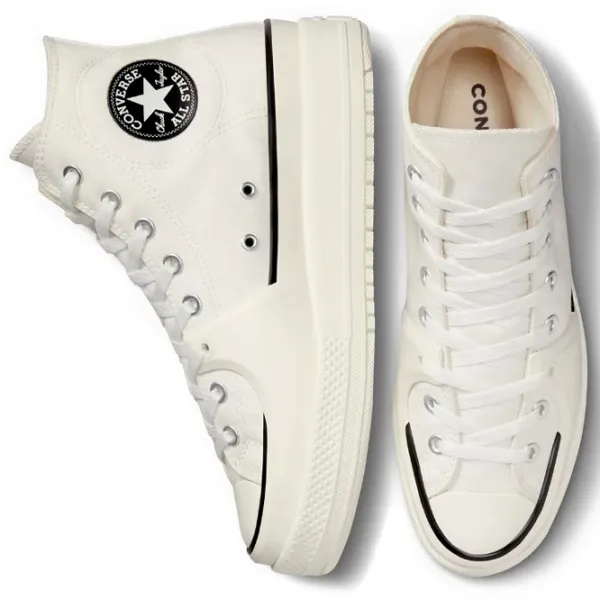 Ghete pentru femei Converse Chuck Taylor All Star Construct - Deco Stitch Demisezon/ White photo 5