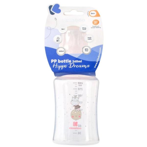 Бутылочка для кормления Kikka Boo Hippo Dreams Для девочек/ 240 мл/ Pink photo 3 Бутылочка для кормления Kikka Boo Hippo Dreams Для девочек/ 240 мл/ Pink photo 3