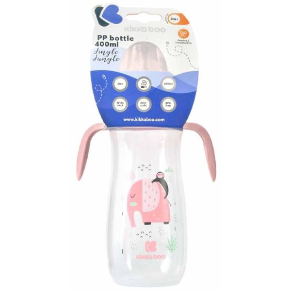 Biberon Kikka Boo Jungle King Pentru fetițe/ 400 ml/ Pink photo 2 Biberon Kikka Boo Jungle King Pentru fetițe/ 400 ml/ Pink photo 2