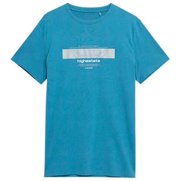 Футболка для мужчин 4F ss23ttshm304 100% хлопок/ Blue photo 1