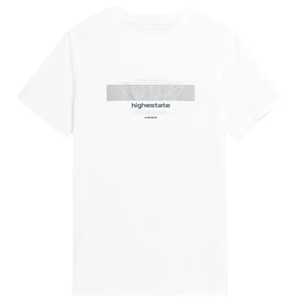 Футболка для мужчин 4F ss23ttshm304 100% хлопок/ White photo 1