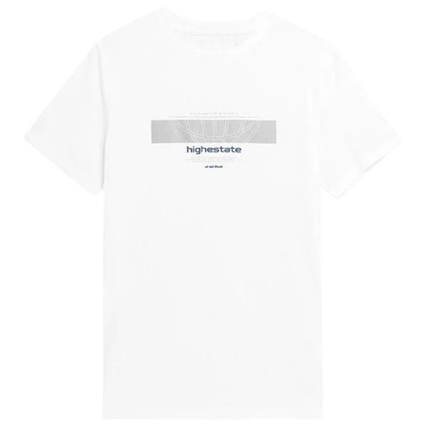 Футболка для мужчин 4F ss23ttshm304 100% хлопок/ White photo 1