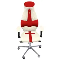 Fotoliu de birou Kulik System Galaxy ECO Piele/ White Red