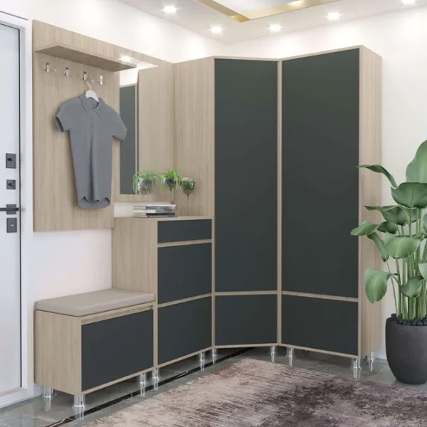 Комплект для прихожей Arta Mobilei Urban 2534 ДСП/ Anthracite photo 1