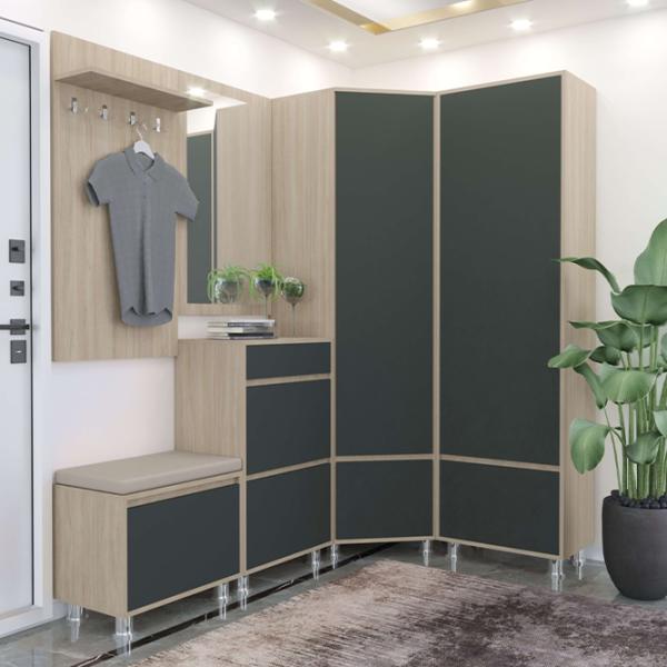 Комплект для прихожей Arta Mobilei Urban 2534 ДСП/ Anthracite photo 1