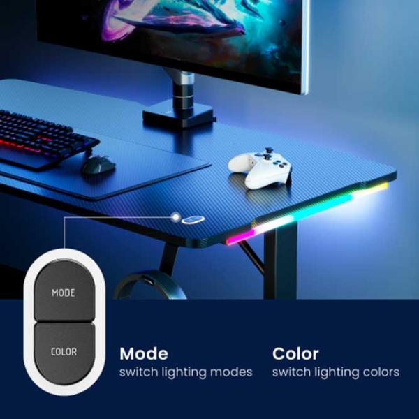 Компьютерный стол LUMI GMD11E-1 МДФ/ Black photo 6