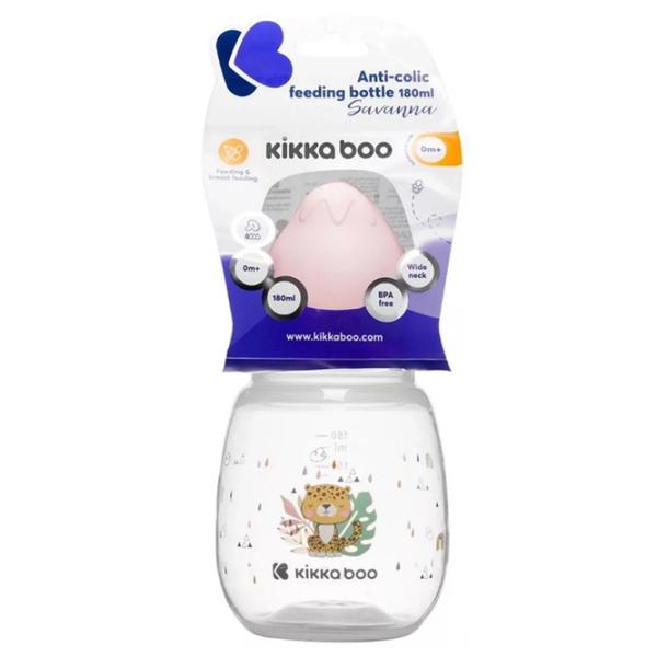 Biberon Kikka Boo Savanna Pentru fetițe/ 180 ml/ Pink photo 3