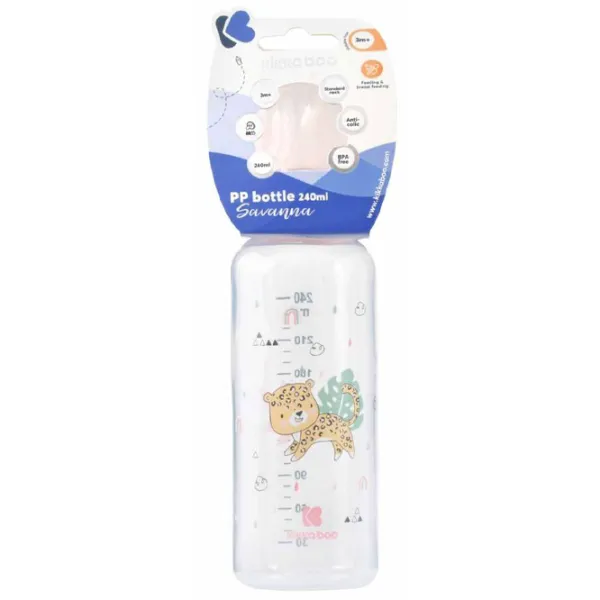 Biberon Kikka Boo Savanna Pentru fetițe/ 240 ml/ Pink photo 3 Biberon Kikka Boo Savanna Pentru fetițe/ 240 ml/ Pink photo 3