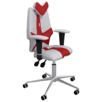 Fotoliu de birou Kulik System Fly ECO Piele/ White Red