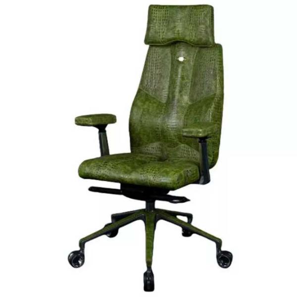 Fotoliu de birou Kulik System Croco Piele/ Green photo 2