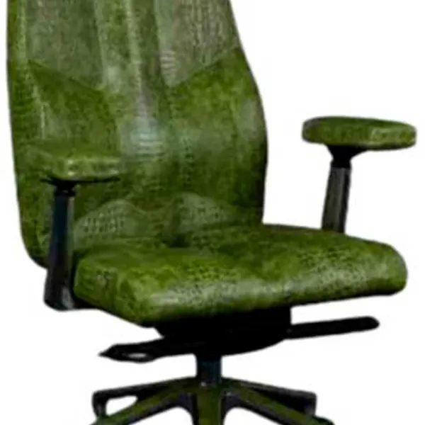 Fotoliu de birou Kulik System Croco Piele/ Green photo 4