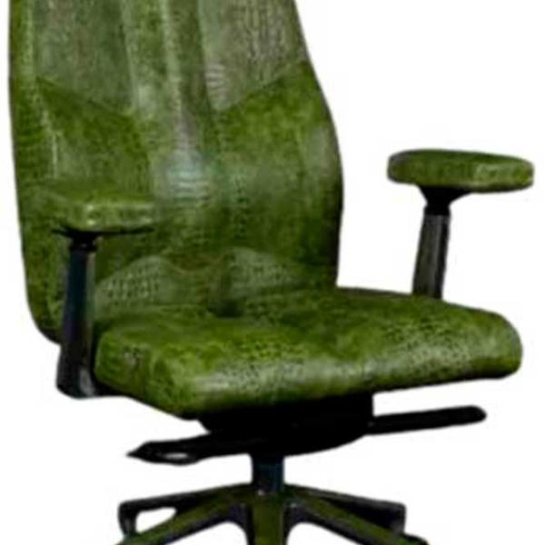 Fotoliu de birou Kulik System Croco Piele/ Green photo 4