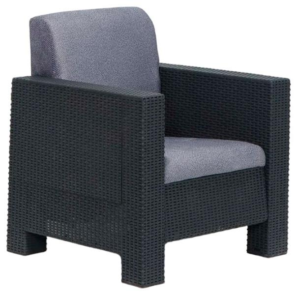 Fotoliu de grădină Moda Life Datca Plastic/ Textil/ Black Gray photo 2 Fotoliu de grădină Moda Life Datca Plastic/ Textil/ Black Gray photo 2