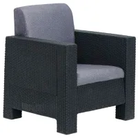 Fotoliu de grădină Moda Life Datca Plastic/ Textil/ Black Gray photo 2
