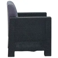 Fotoliu de grădină Moda Life Datca Plastic/ Textil/ Black Gray photo 3