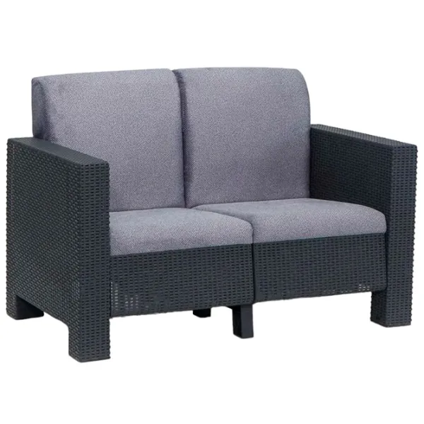 Fotoliu de grădină Moda Life Datca 2 Plastic/ Textil/ Black Gray photo 1
