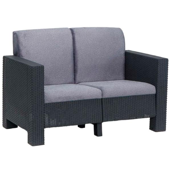 Fotoliu de grădină Moda Life Datca 2 Plastic/ Textil/ Black Gray photo 1