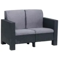 Fotoliu de grădină Moda Life Datca 2 Plastic/ Textil/ Black Gray