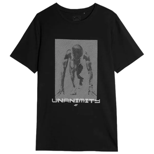 Tricou pentru bărbați 4F 4faw23ttshm0866 100% bumbac/ Black photo 1