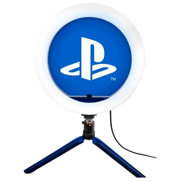 Штатив с круглой лампой Paladone Playstation Streaming Light 259 мм Blue photo 1