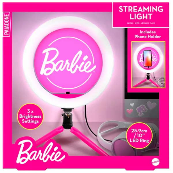 Штатив с круглой лампой Paladone Barbie Streaming Light 259 мм Pink photo 2