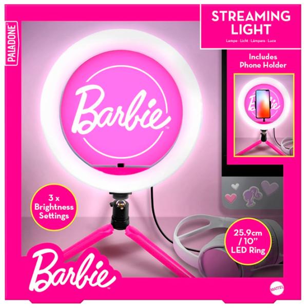Штатив с круглой лампой Paladone Barbie Streaming Light 259 мм Pink photo 2