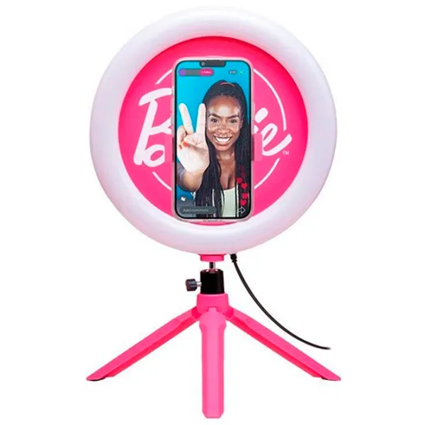 Штатив с круглой лампой Paladone Barbie Streaming Light 259 мм Pink photo 3
