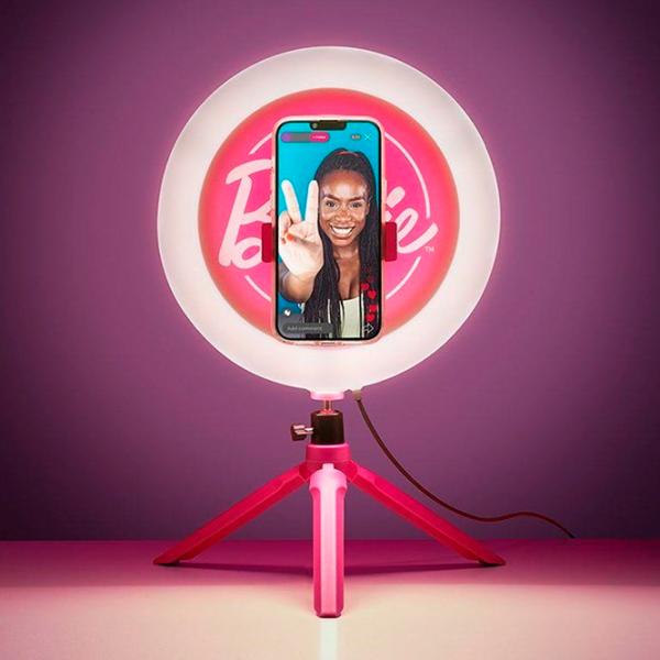 Штатив с круглой лампой Paladone Barbie Streaming Light 259 мм Pink photo 6