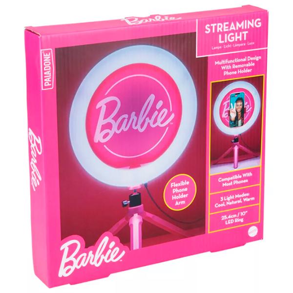 Штатив с круглой лампой Paladone Barbie Streaming Light 259 мм Pink photo 9