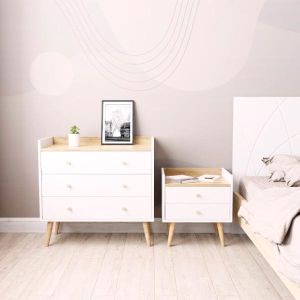 Комод Mobicasa 3 Asgard 80 x 82 x 40см/ ДСП/ Крафт золотой photo 2 Комод Mobicasa 3 Asgard 80 x 82 x 40см/ ДСП/ Крафт золотой photo 2