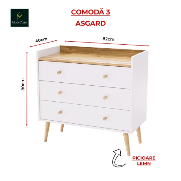Комод Mobicasa 3 Asgard 80 x 82 x 40см/ ДСП/ Крафт золотой photo 7 Комод Mobicasa 3 Asgard 80 x 82 x 40см/ ДСП/ Крафт золотой photo 7