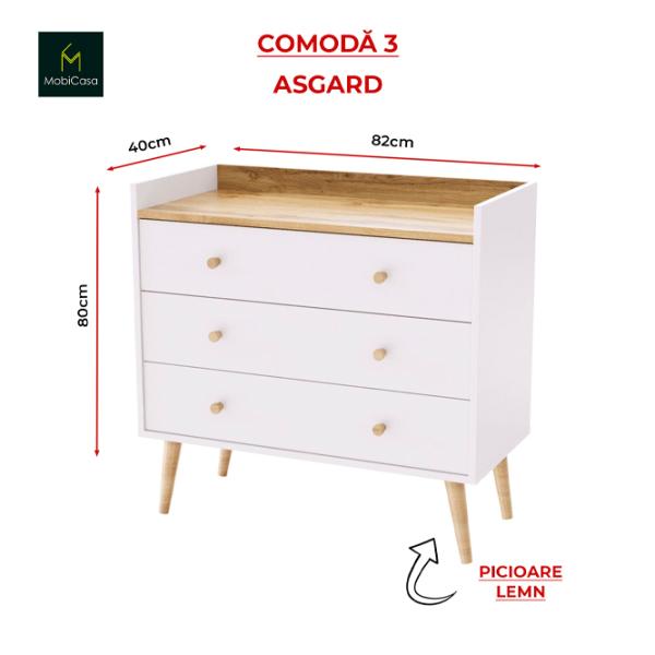 Комод Mobicasa 3 Asgard 80 x 82 x 40см/ ДСП/ Крафт золотой photo 7 Комод Mobicasa 3 Asgard 80 x 82 x 40см/ ДСП/ Крафт золотой photo 7