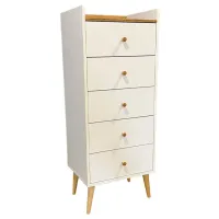 Comodă Mobicasa 5 Asgard 127 x 50 x 40/ PAL/ Alb